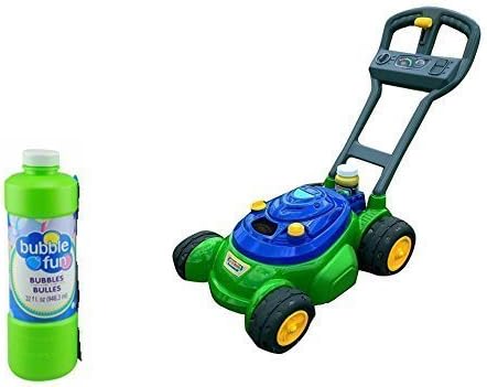 Jumping Beans Kids Push 'N' Bubble Mower Bottle of Bubble, 4 oz - Included Plus Free Bottle of Bubbles Mechanical Gear Sounds, 32oz