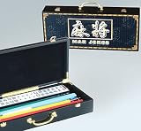 Chinese Character Design Wood Carrying Case Mah Jongg Set - Mah-Jong Sets