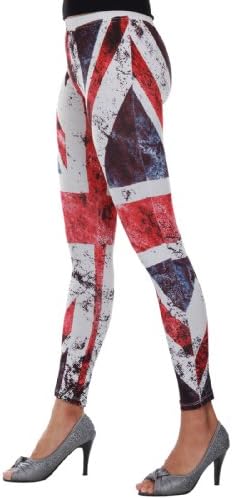 UK Flag Light Blue Cotton Spandex Leggings Size M