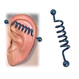 Spiral Titanium Industrial Barbell - Dark Blue