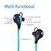 Cablex Bluetooth Headphones V4.1 Wireless Sports Stereo Earbuds In-ear Noise Cancelling Sweat proof Headset Earphones with Microphone for iPhone iPad iPod Samsung and Android Devices (Blue)