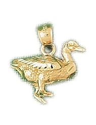 Dazzlers Solid 14k Gold 3D Duck Charm Pendant Available in three colors from jewelsberry (weights: 5.5 grams only)