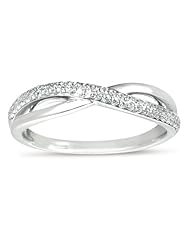 1/4 CTW Diamond Criss Cross Band Size 7
