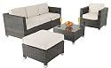 Seville 4 Seater Rattan Patio Garden Furniture Sofa Set RRP &pound;1099 NOW ONLY &pound;599 - QUICK 3 WORKING DAY DELIVERY