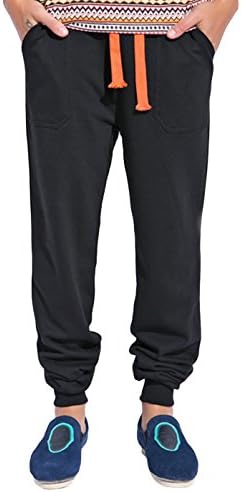 OUSHU Men's Casual Loose Fit Drawstring Stretch Jogger Harem Sweatpants 4XL Black