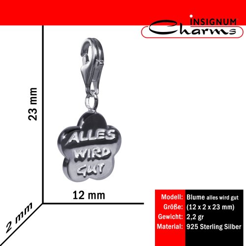 Insignum Charms Anhänger  Alles wird Gut 925 Sterling Silber I264037