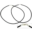 Rubber Cord Necklaces Black 18" 2Pcs