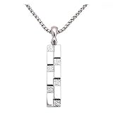 SUBILAND メンズアクセサリー レディースアクセサリー ユニセックスアクセサリー プレート ネックレス チェーン ベネチアチェーン シルバー ダミエ柄 (シルバー)