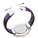 Top Plaza Fashion Women's Cuff Watch, Round Case PU Leather Band, Blue