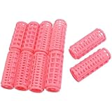 Uxcell 10 Piece Plastic Lady Hair Styling Roller Curler, Pink, 0.14 Pound
