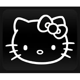 Hello Kitty Face White Sticker Decal