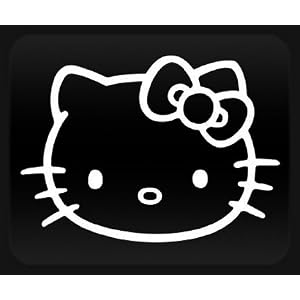 Huge Hello Kitty Face White Sticker Decal 9 x 12
