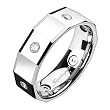 Spikes Tungsten Carbide Square Faceted CZ Band Ring