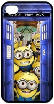 PanBox 2014 NEW Creative Tardis Police Box and Minions Best Durable RUBBER Silicone APPLE iPhone 4 4s Case - Snap On Cover for iPhone 4/4s