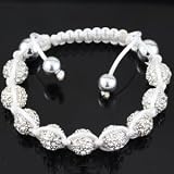 Everything Bling - Bracelet Shamballa Perles Boules Argentées Cristal - RRP 60 euro