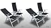SET 4 GARDEN CHAIRS ALUMINIUM MULTI POSITION RECLINING LOUNGER PATIO FURNITURE