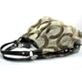 Coach Signature Op Art Large Maggie Shoulder Hobo Bag Purse 13894 Khaki Brown