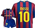 Barcelona Messi #10 home soccer jersey+shorts Size YL