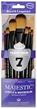 Majestic Royal and Langnickel Short Handle Paint Brush Set, Filbert and Oval Wash, 7-Piece