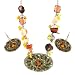 Jewelry : Silver Tone Multi Color Beads Boho Style Necklace and Earrings Set