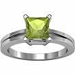 14K White Gold Peridot Ring