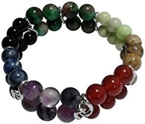 Chakra 7 Gemstones Double Strand Healing Bracelet, Size 7.5 to 8