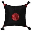 Decorative Handmade Silky Black & Red Chinese Calligraphy Cushion Cover / Pillow Sham