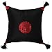 EXP Decorative Handmade Silky Black & Red Chinese Calligraphy Cushion Cover / Pillow Sham