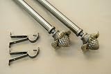 Review Drapery Hardware  / NEW Decorative Curtain Rod #40, 28-48 inch, Antique Brass