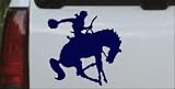 Bronco Rodeo Western Car Window Wall Laptop Decal Sticker -- Navy 8in X 8.0in
