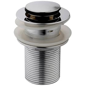 CHROME BASIN SINK TAP PUSH POP UP CLICKCLACK WASTE