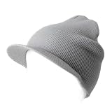 DCI Cuffless Beanie Watch Cap w/ Visor - Heather Grey