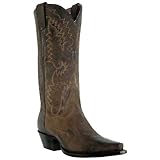 Dan Post Women's Dirty Bull Cowgirl Boot Snip Toe Bay Brown 8 W US