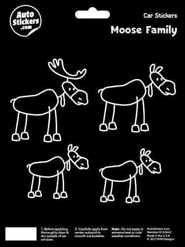 Moose Family Vinyl Car Stickers 4 Decals