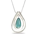 16" Necklace with Ancient Roman Glass and Cut Out Design Pendant