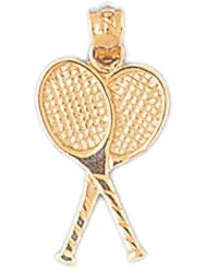 Dazzlers Solid 14 karats gold Double Tennis Racket Charm Pendant Available in three colors from jewelsberry (weights: 1.3 grams only)