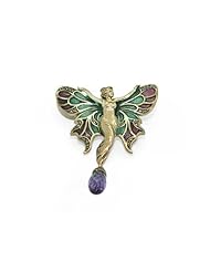 925 Sterling Silver Marcasite & Amethyst Fairy Brooch