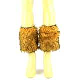 Winter Faux Fur Fuzzy Dance Ski Leg Warmer Short Boot Shoe Covers Elastic Natural