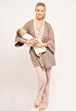 The Olian 4 pc Twin Print Nursing Pajama Set