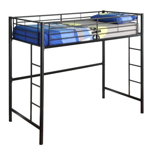 Walker Edison Sunset Metal Twin Loft/Bunk Bed, Black