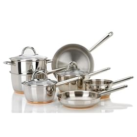 Ethos Saucepan Set, Copper Based, Stainless Steel, 7 Piece