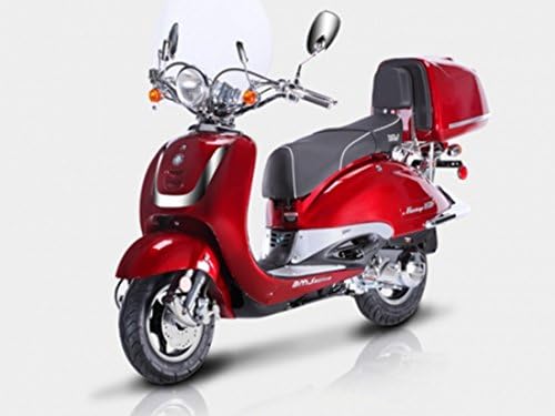 BMS Heritage 150cc 4-Stroke Vespa Style Gas Powered Scooter 45MPH- Red