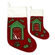 Plush Puppies Holiday Dog Stocking - Dog House Picture Frame - Large
