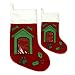 Plush Puppies Holiday Dog Stocking - Dog House Picture Frame - Large