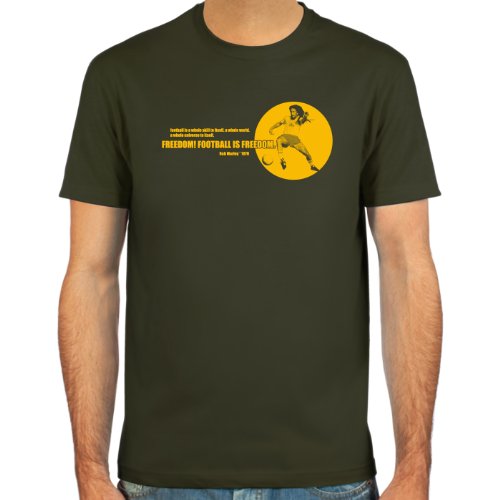 T-Shirt Bob Marley ::: Farbauswahl: schwarz, oliv oder navy ::: Größen: S-XXL ::: Fußball-Kult