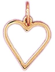 Dazzlers Solid 14k Gold Floating Heart Charm Pendant Available in three colors from jewelsberry (weights: 0.7 grams only)