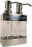 RSVP Twin pump dispenser soap & loation Stainless Steel & Acrylic