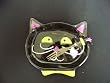 Cat Halloween Party Serving Plate Set with Witch Hat Fork Set of 4