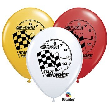 Nascar Start Your Engines 11-Inch Latex Balloons, Qualatex 25 Per Pack