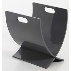 Design Zeitungsst�nder 33 x 23,5 cm Zeitungshalter Grau Hochglanz